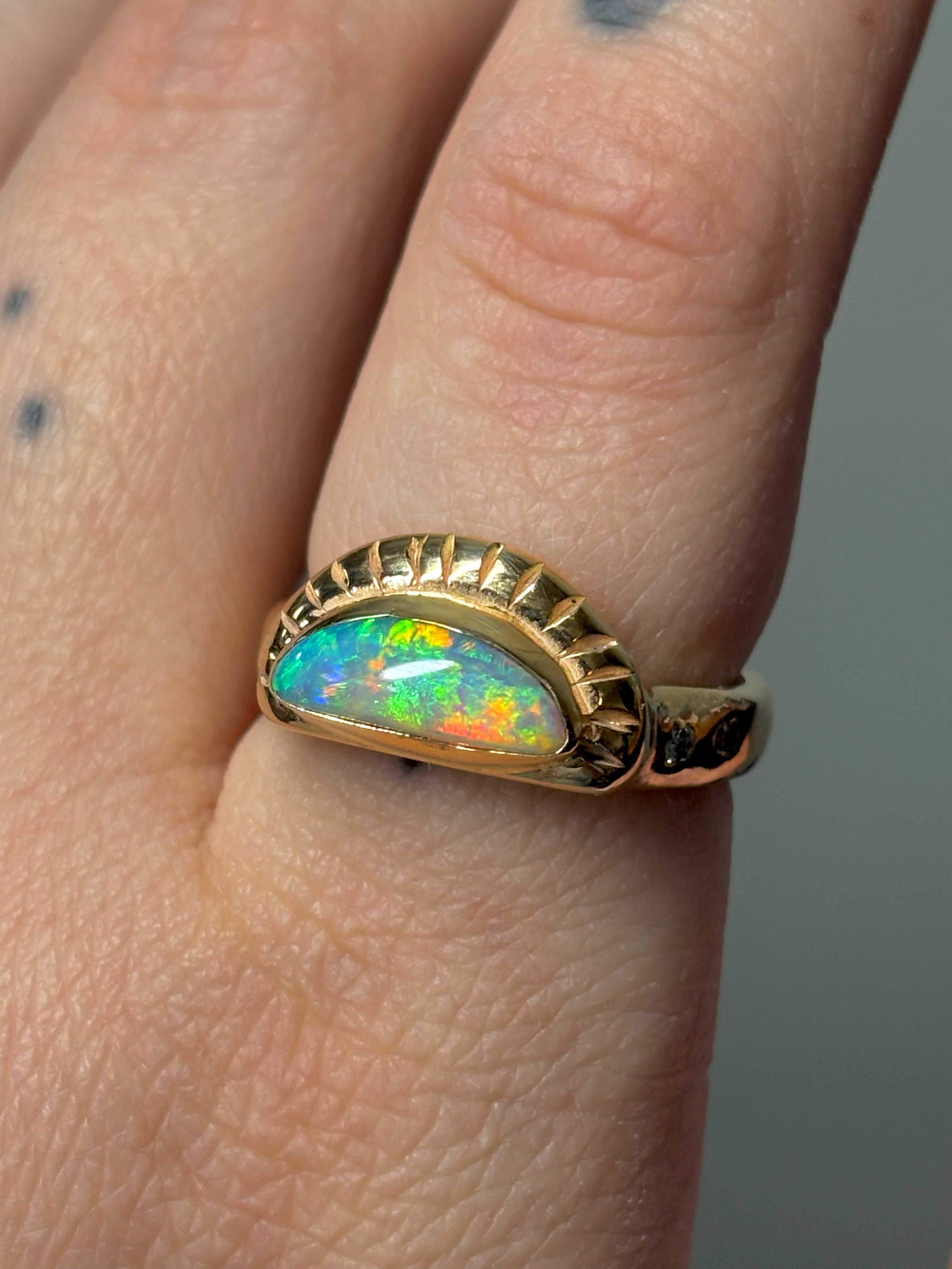 Rainbow Moon Ring